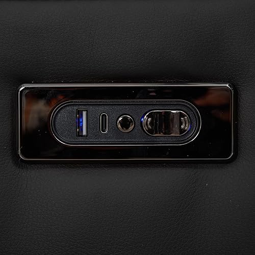 Miniatura 15 de URRED Sofá reclinable de dos plazas con masaje y calor, sofá biplaza reclinable eléctrico con consola, asiento de cine en casa con luces LED,