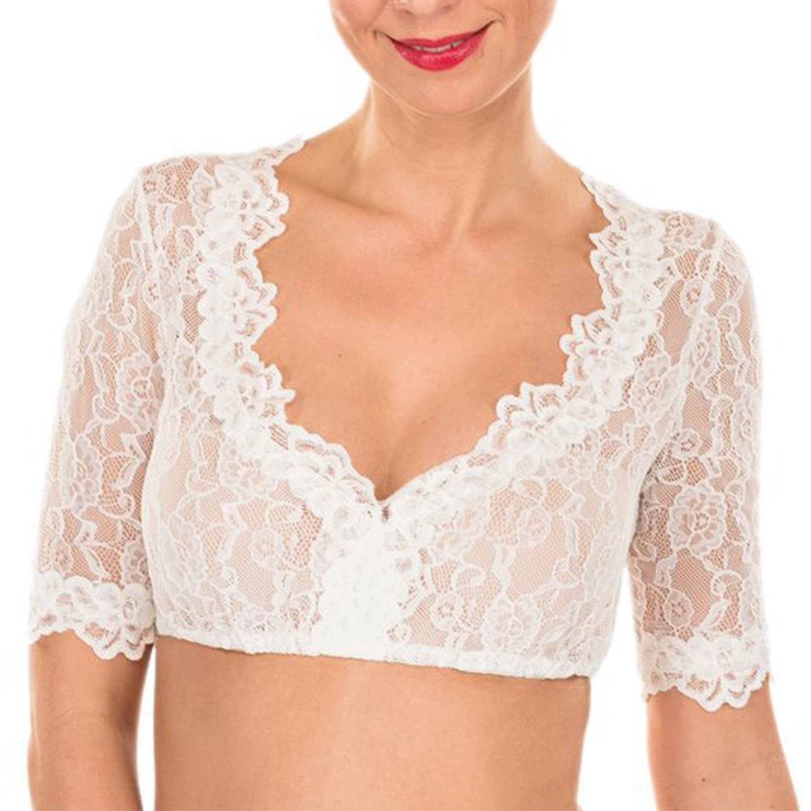 Generisch Sexy Dessous Damen Bluse zur Wiesn Bluse schwarz Damen Dirndlbluse Spitze Dirndl Elegant