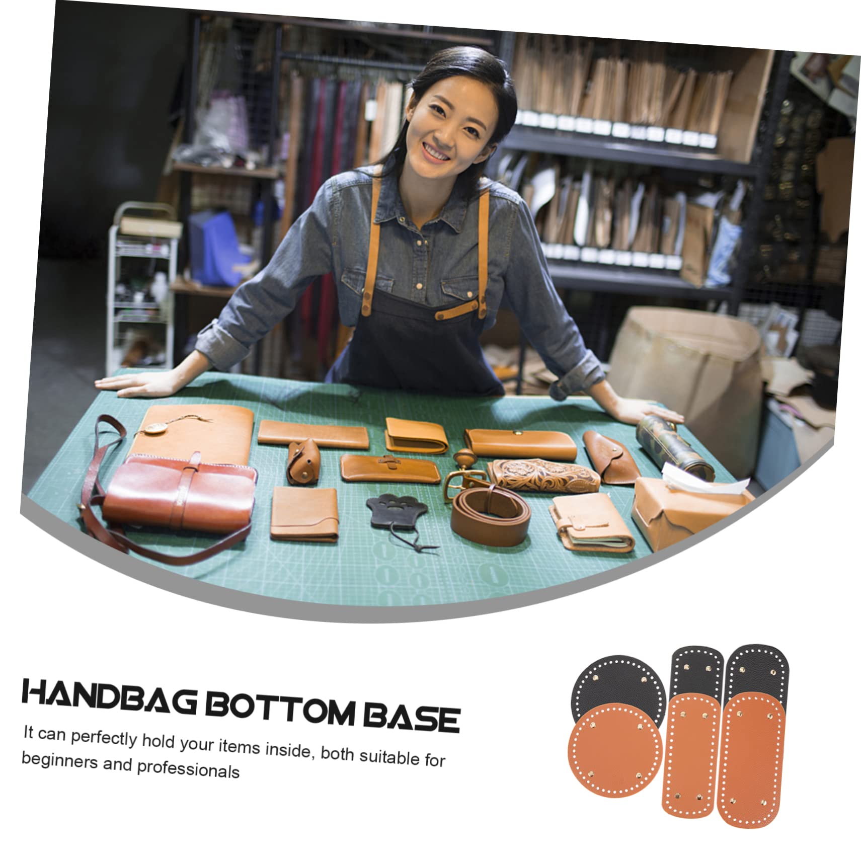 6stücke Teiliges Pu-Leder Taschenboden Für Handtaschen Und Robuste Basis Für Häkel Und Strickprojekte Für Schultertaschen Und Einkaufstaschen