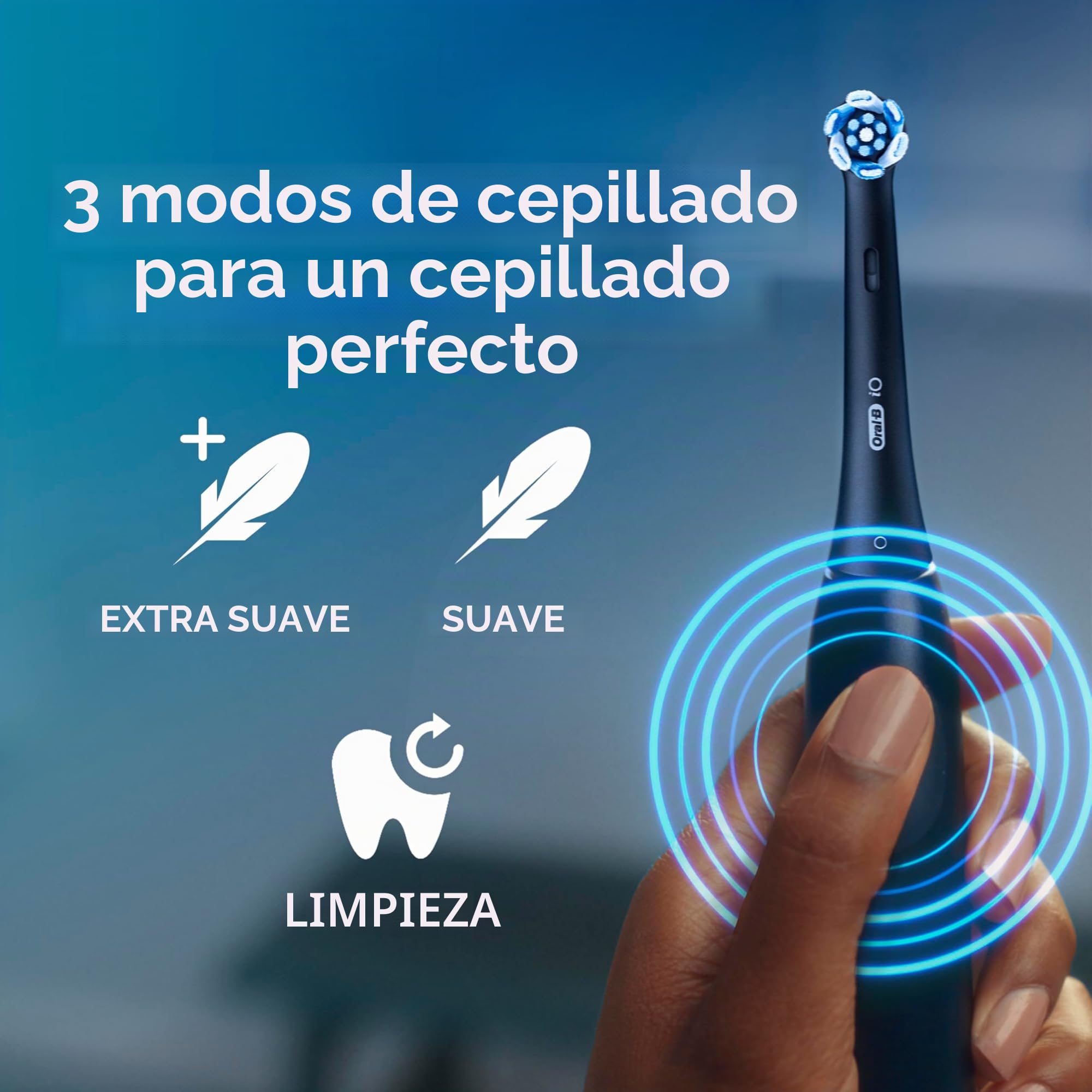 Oral-B iO Series 2 - Cepillo de dientes eléctrico, 2 unidades, 2 cabezales de cepillo, 3 modos de cepillado para el cuidado dental, tecnología magnética, diseñado por marrón, negro nocturno/verde