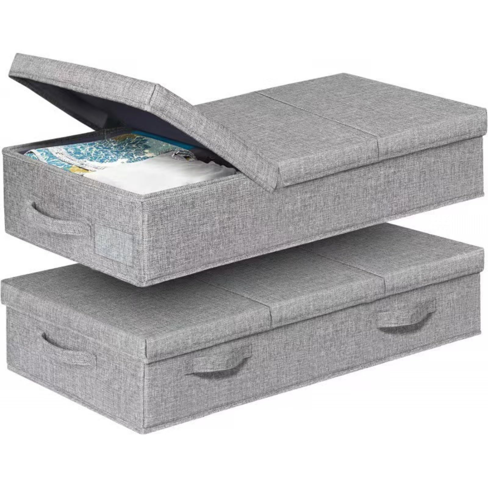 Moedweuo 1Pcs Under Bed Storage Boxes with Lids, Foldable Clothes Organiser