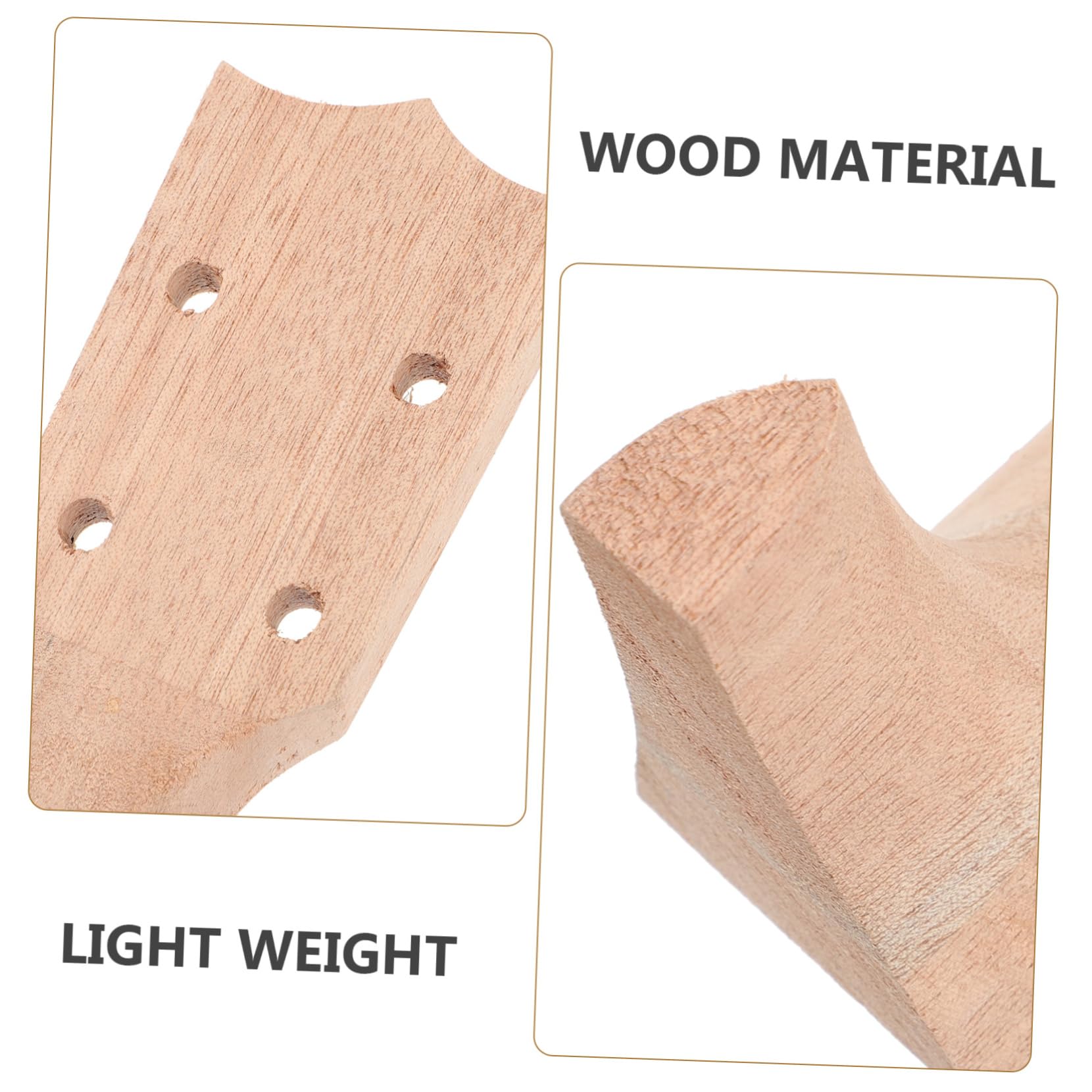 BESTonZON 4pièces Manche De Ukulélé Bois Massif Fait Main Accessoire Diy Pour Instrument De Musique Remplacement Durable Et Facile à Installer