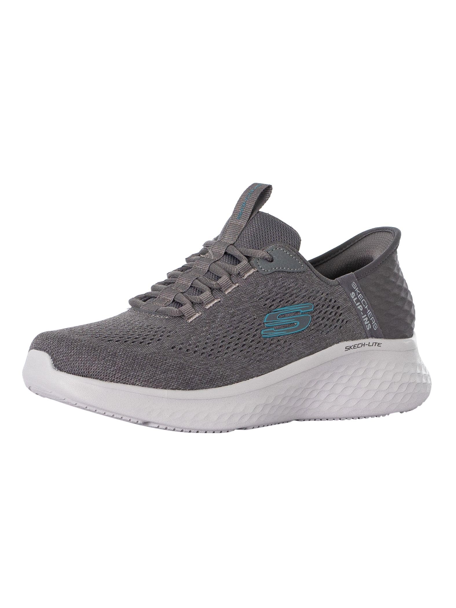 Skechers Men's Skech-lite Pro Trainers, Charcoal Mesh Blue Trim, 5.5 UK