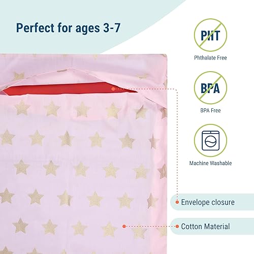 Miniatura 3 de Wildkin Funda de algodón para siesta para niños, suave, solapa cosida, duradera y se adapta a alfombrillas de vinilo de 1.5 pulgadas, estrellas