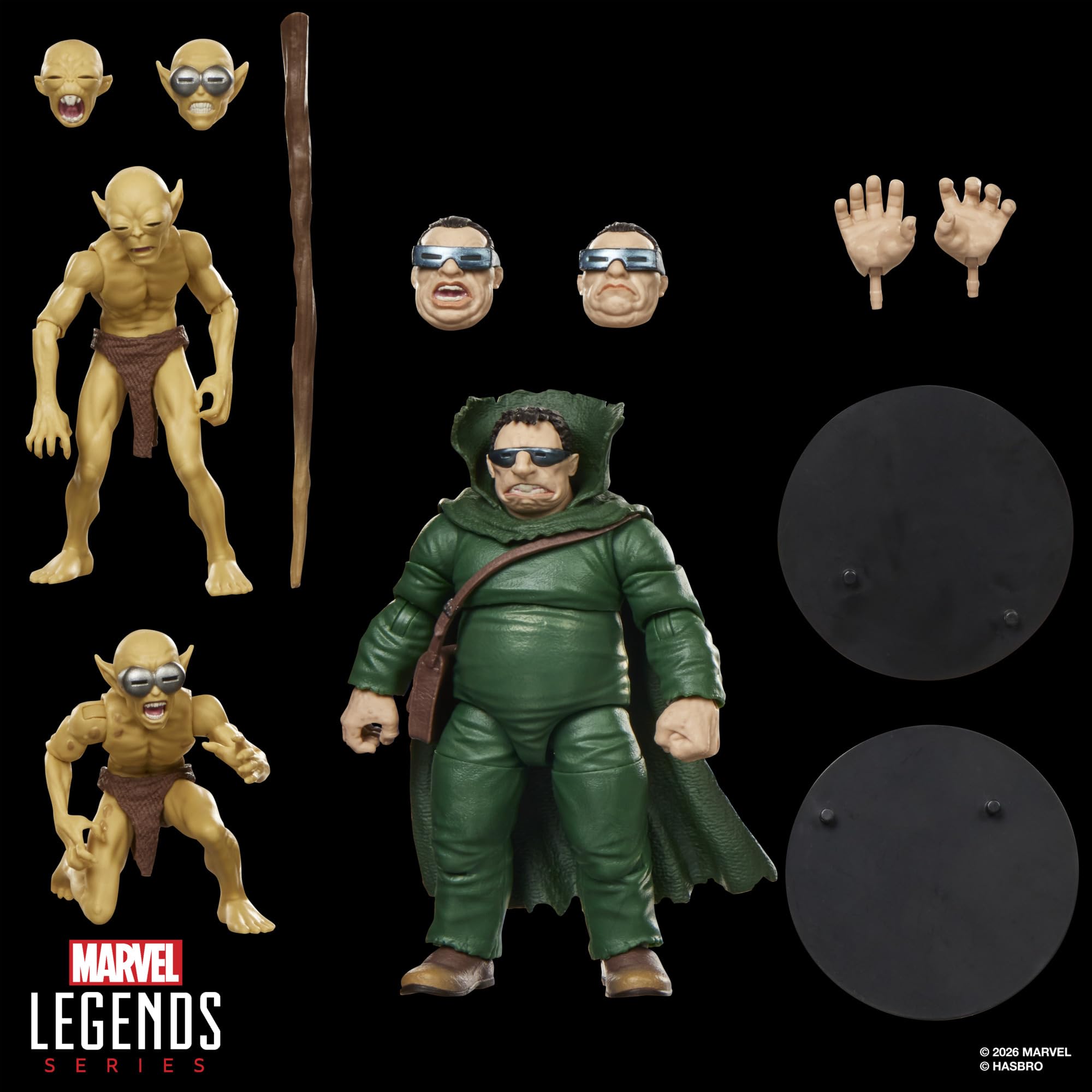 Marvel Legends Series Marvel's Mole Man & Moloids Multi-Pack, 3 von den Fantastic Four Comics inspirierte Action-Figuren zum Sammeln (Skala 15 cm)