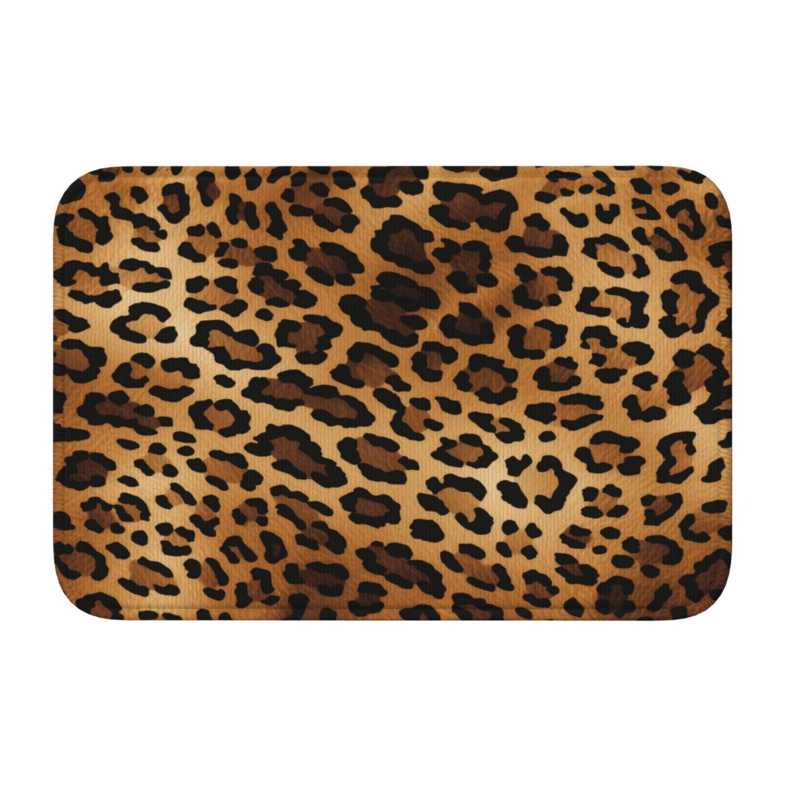 Mexpekil Door Mat Leopard Prints Skin Pattern Front Door Mat 40x60cm Welcome Mat Washable Indoor Outdoor Runner Non-Slip Bathroom Rug For Entrance