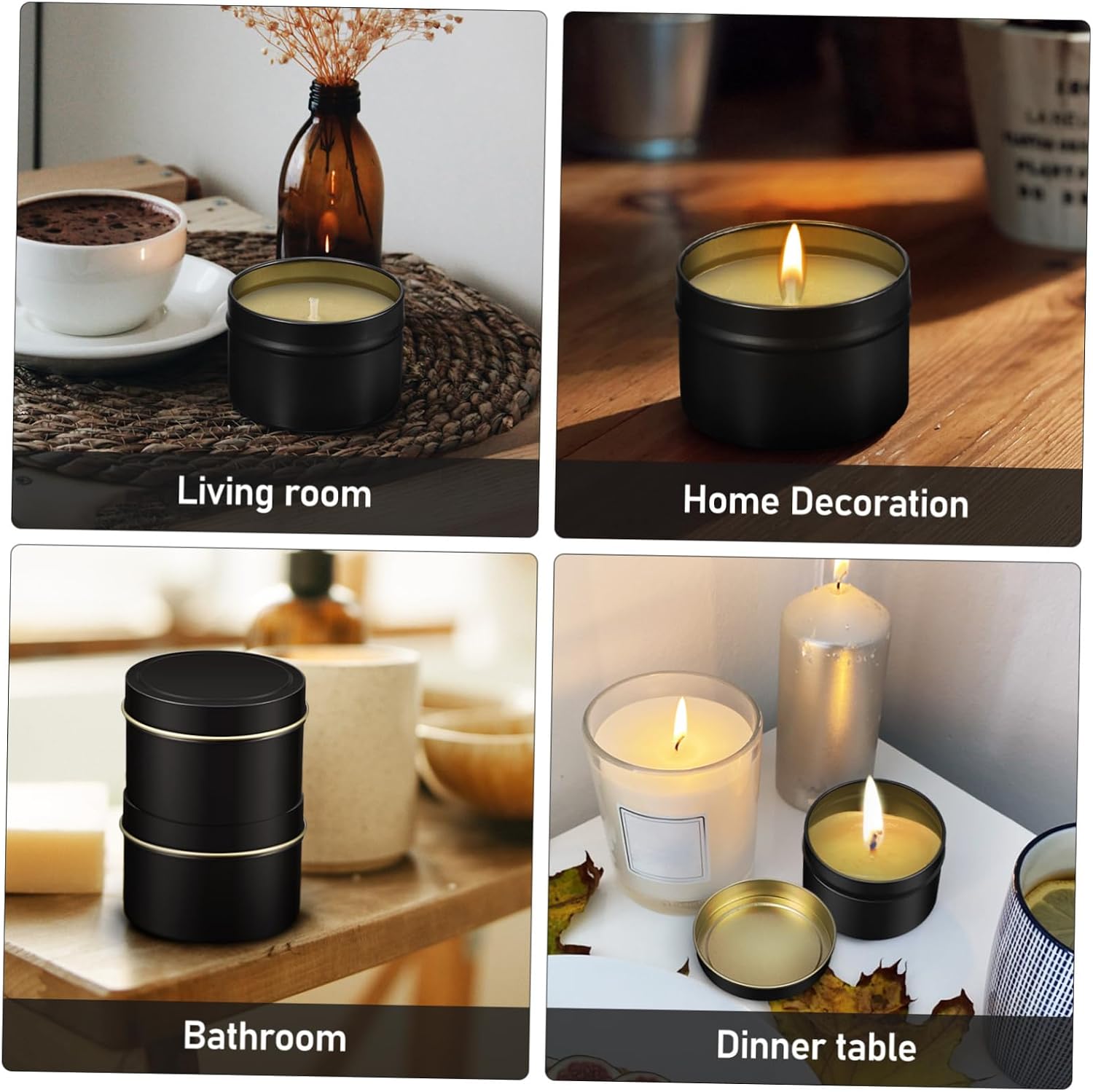 ULTECHNOVO 24pcs Tinplate Candle Jars Lids Round Candle Containers for Home Decor and -Making