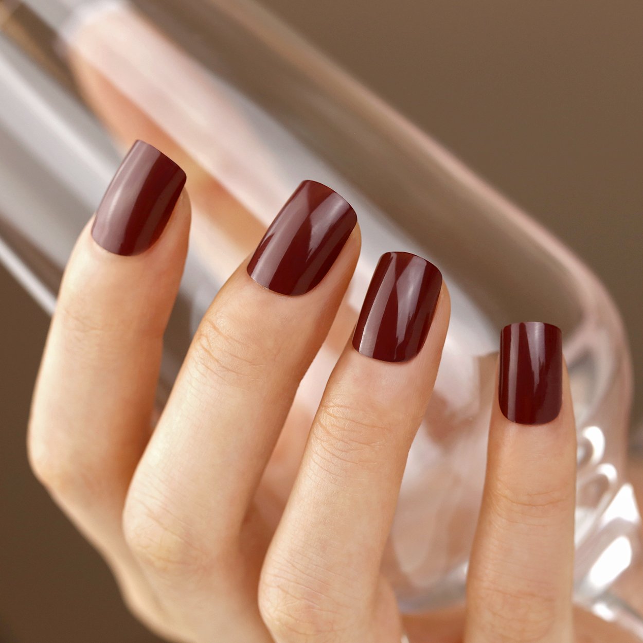 ArtPlus 24pcs x 3 (3-Pack) Tulip Night Glue on False Nails Kit Medium Full Cover with Upgraded Super Adhesive Tabs and 2g Spare Glue Press on Fake Nails Set