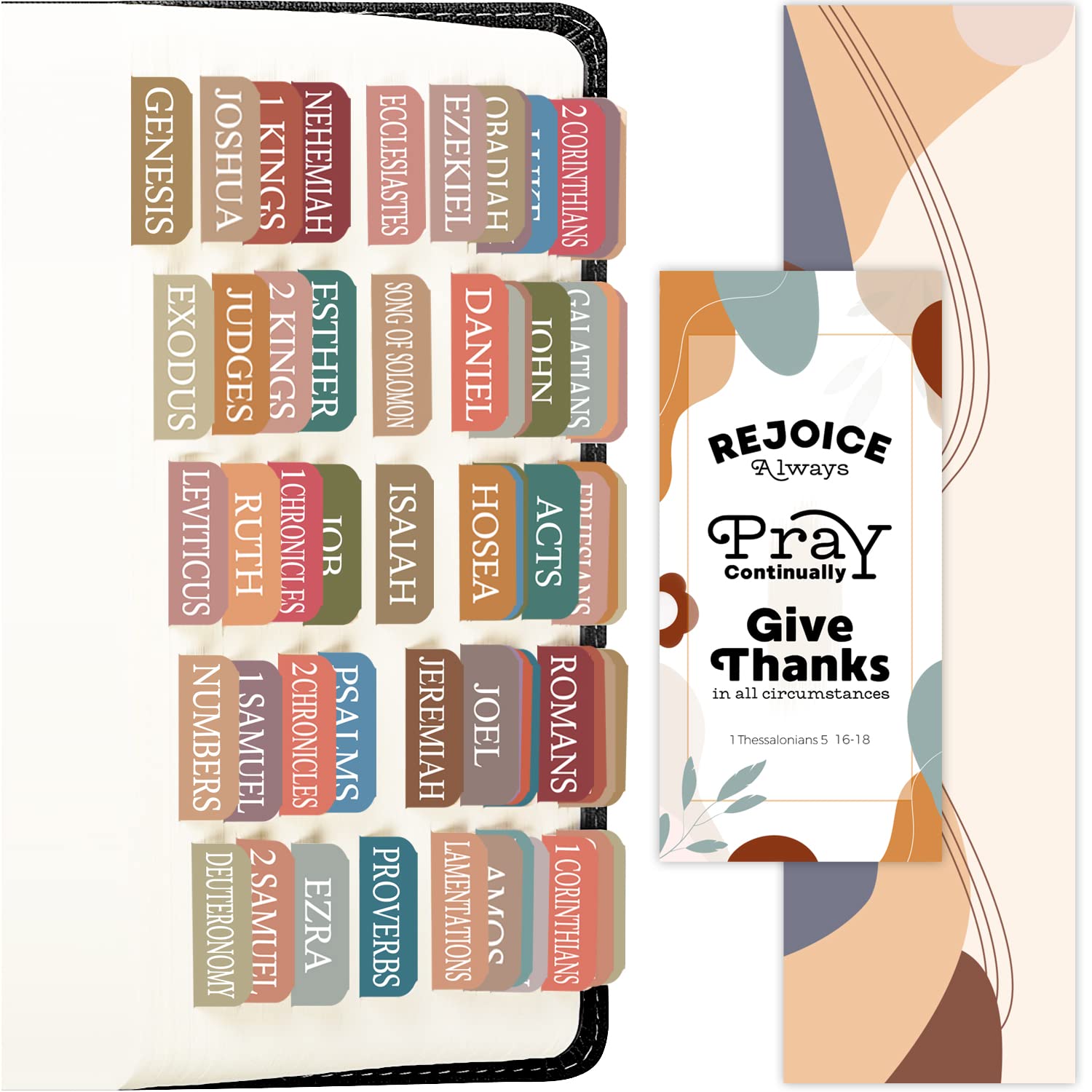 Laminated Bible Tabs, Large Size, Easy to Read, Bible Journaling Supplies, Bible Book Tabs for Women and Men, Christian Gift, 80 Tabs 66 Bible Tabs