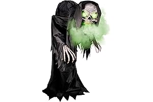 Haunted Hill Talking Skeleton Halloween - Ghoulish Reaper for Spooky Indoor or Covered Outdoor Décor