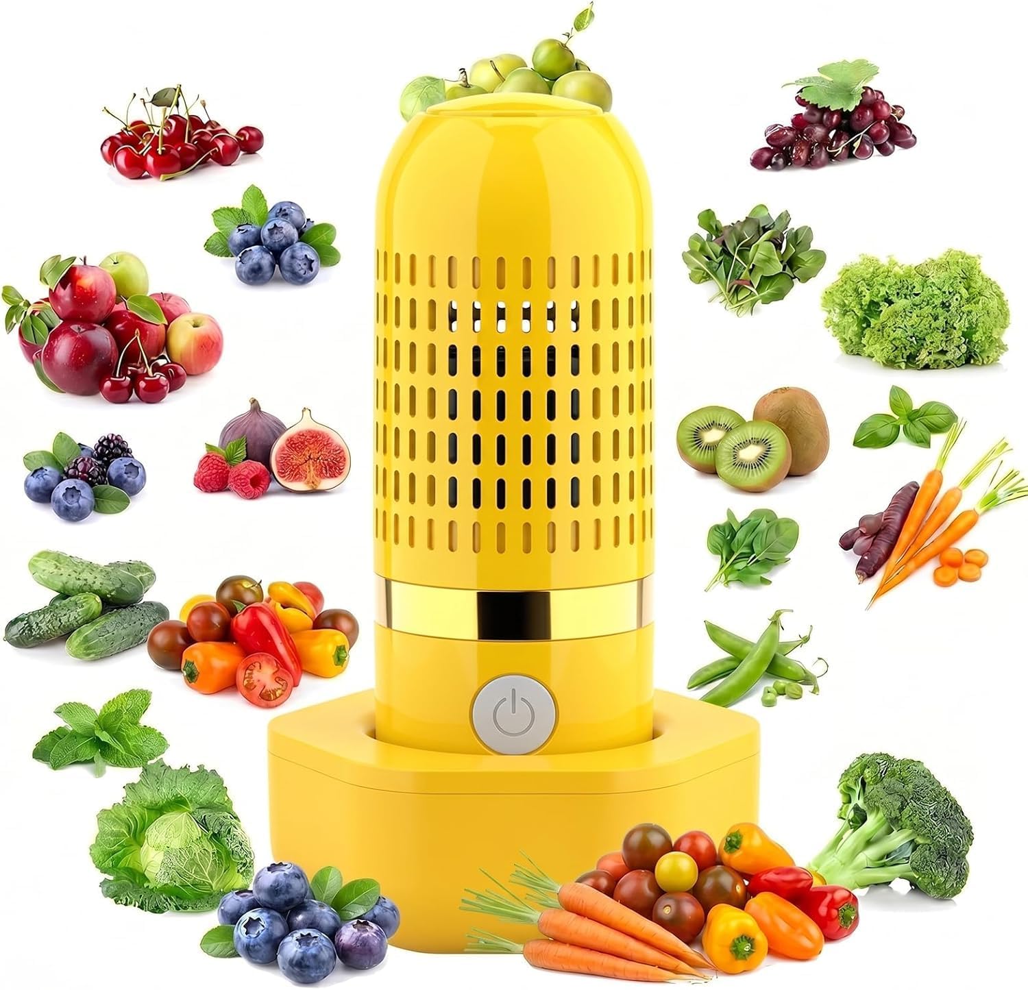 Fruit and Vegetable Purifier Cleaner Washing Machine Capsule Shape Cleaner Device OH-Ion Purification Technology IPX7 Waterproof Cordless Device for Berries & Meat Washing