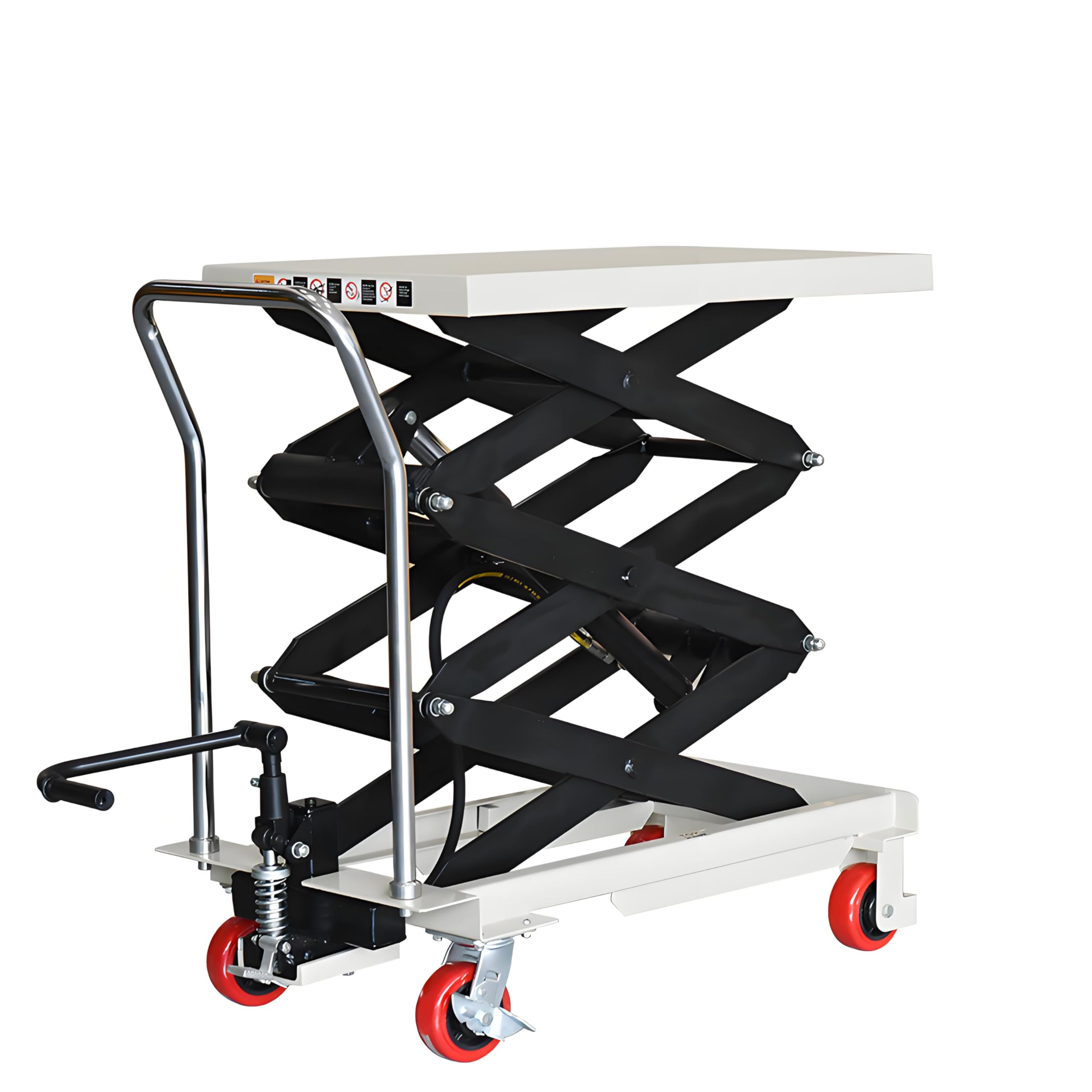 Carretilla elevadora hidráulica manual, plataforma de elevación móvil, almacén, camión, carrito portátil, plegable, elevadores de tijera (mesa 905 x 500 mm de altura 2000 mm)