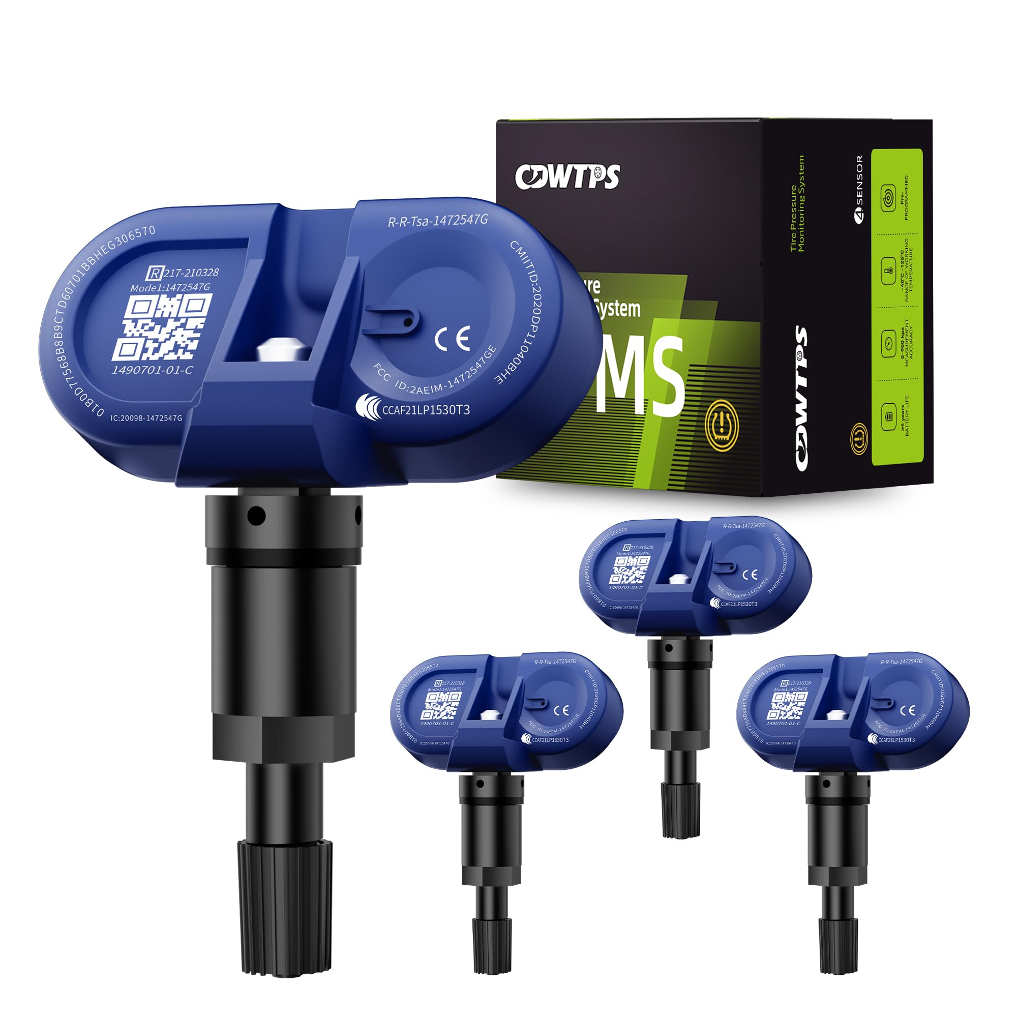 Tesla BLE Bluetooth TPMS Sensor,4-Pack Tesla Bluetooth TPMS Tire Pressure Monitor Sensors Compatible with 2020-2023 Tesla Models 3 Y S X Replaces#1490701-01-B 1490701-01-C