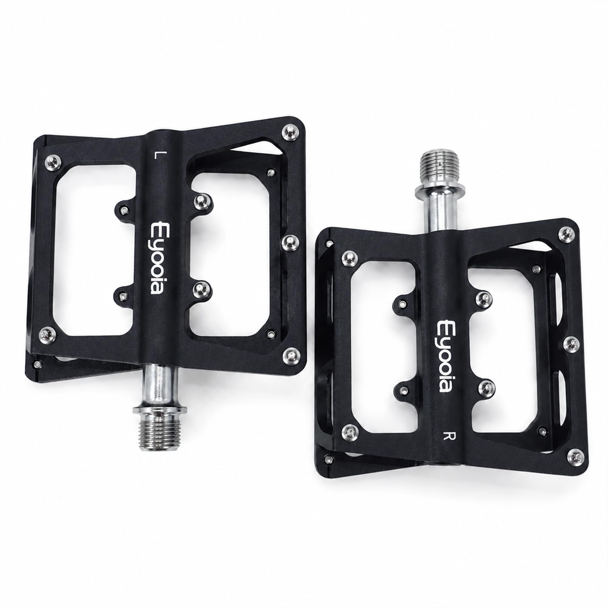 Mountain Bike Pedals, Aluminum Metal Bicycle Flat Pedals 9/16"