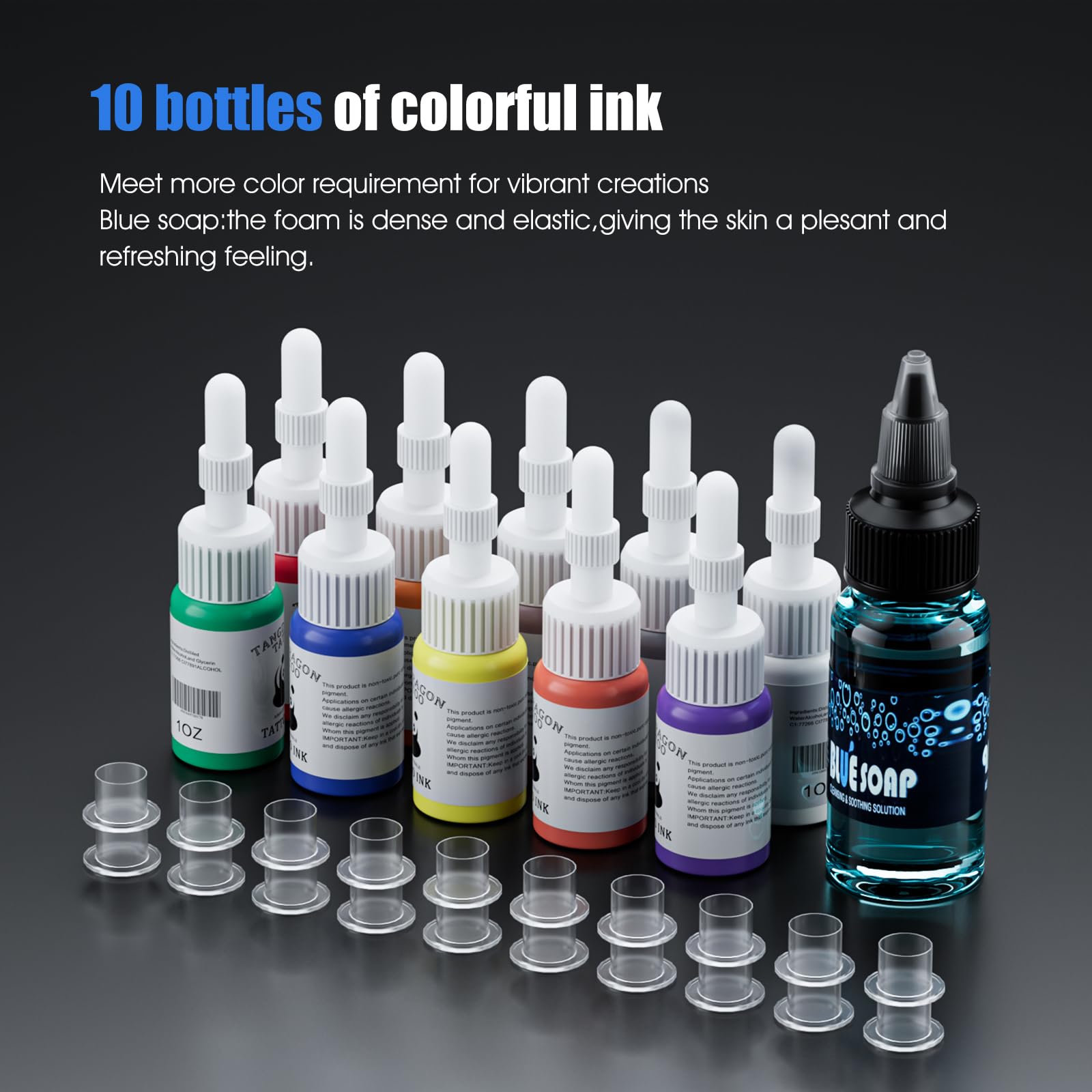 Biomaser Juego de máquina inalámbrica con batería de 1900 mAh, máquina de bolígrafo rotativo inalámbrico, 20 cartuchos, 10 botellas de tinta, accesorios completos para principiantes y artistas