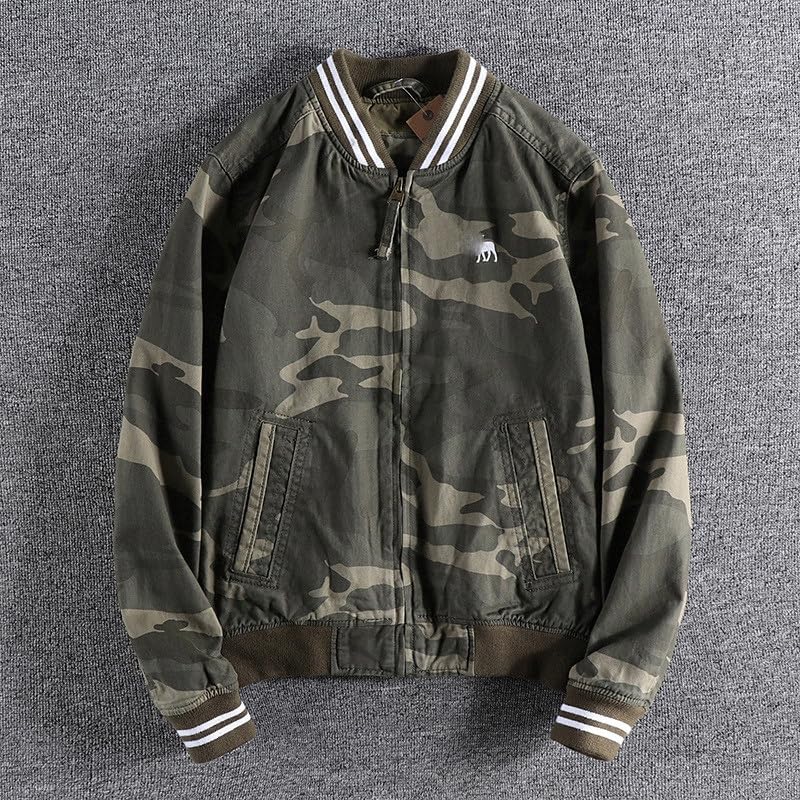 Chaqueta de béisbol para hombre en camuflaje perfecta para tus planes casuales de otoño 3