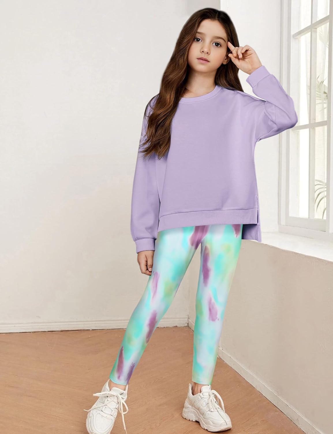 Girl Clothes Sweatshirt Pullover Leggings Tracksuits Outfit 2PC Girls Clothes Size 6-14 - Image 3