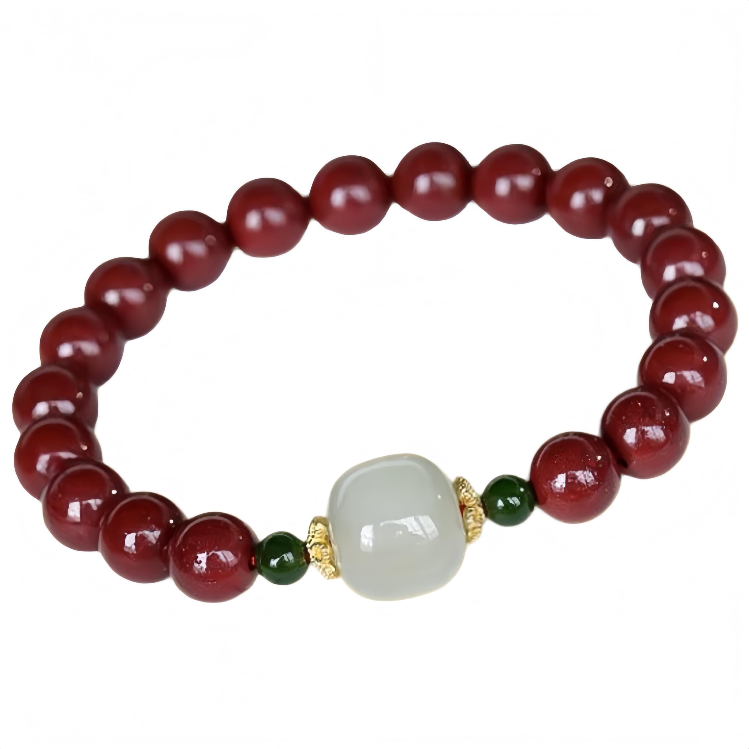 Bracciale Elastico Bracciale In Cinabro Da 8mm Rosso Scuro