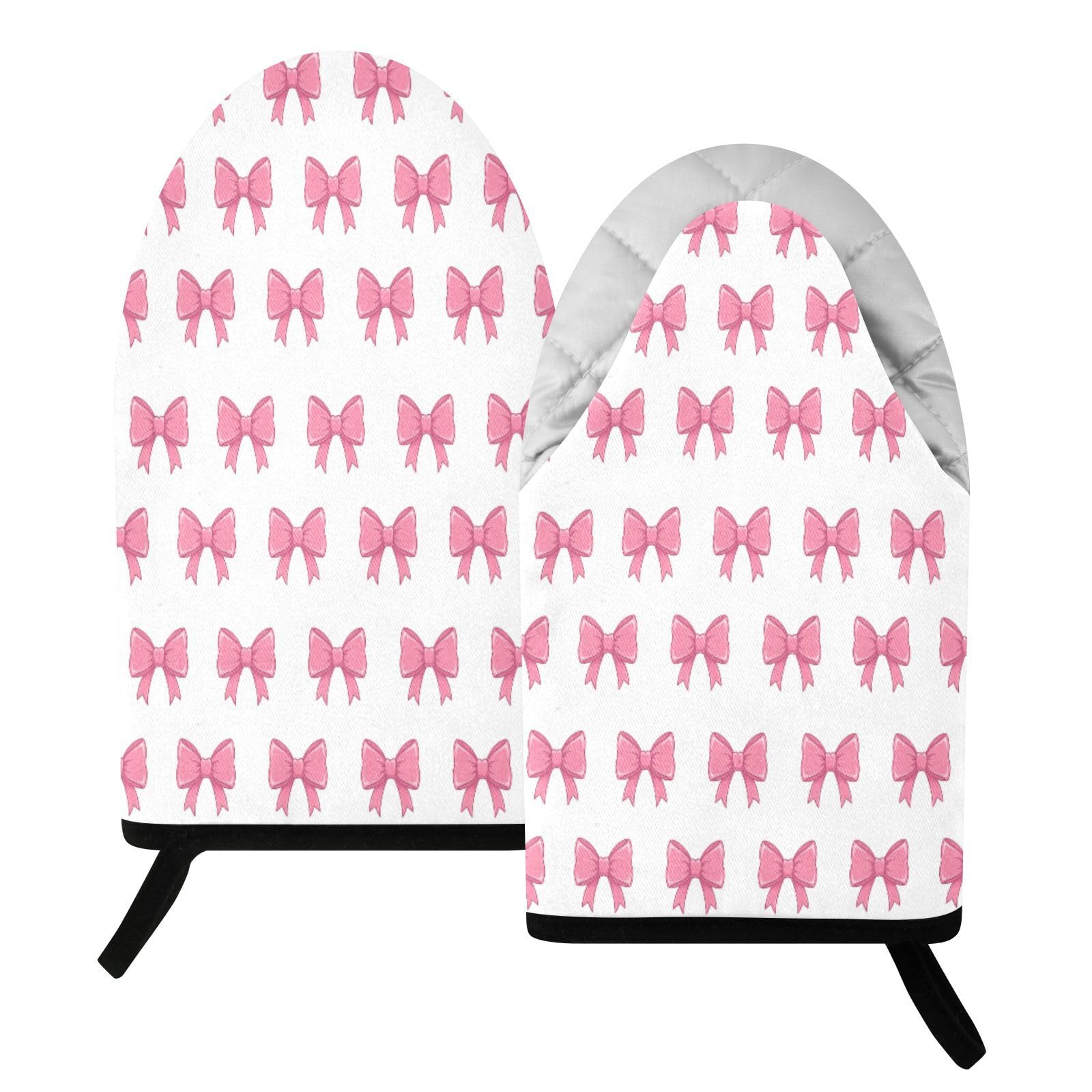BURSTDDY Bows Oven Mitt,Heat Resistant Kitchen Mitts for Cooking