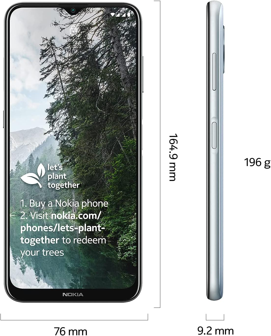 Nokia G20 Dual-SIM 64GB ROM + 4GB RAM (GSM Only | No CDMA) Factory Unlocked 4G/LTE Smart Phone (Glacier) - International Version
