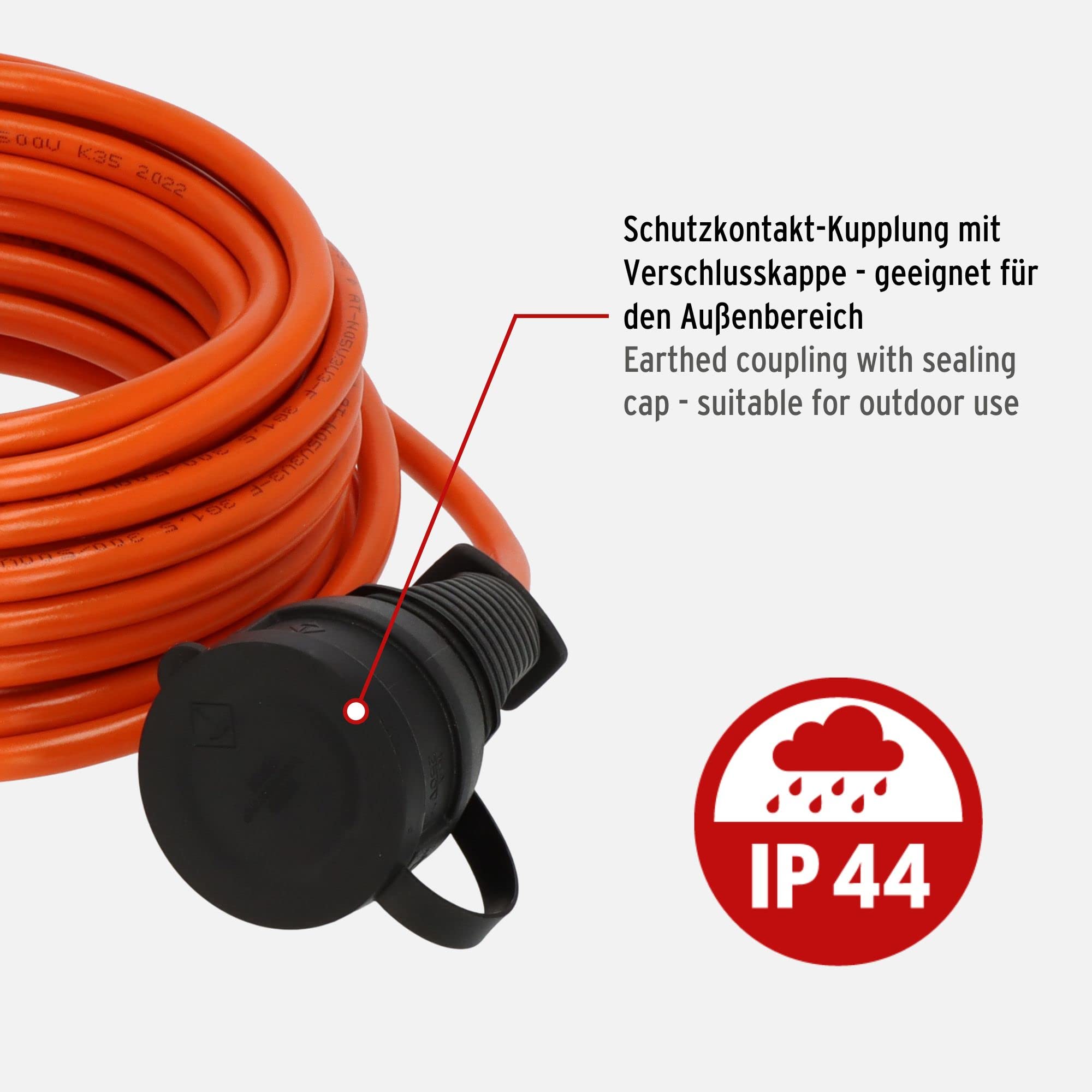 Brennenstuhl Garant S V2 IP44 Kabeltrommel 25m Outdoor & BREMAXX Verlängerungskabel (10m Kabel in orange, für den Einsatz im Außenbereich IP44, Stromkabel einsetzbar bis -35 °C, öl- und UV-beständig)