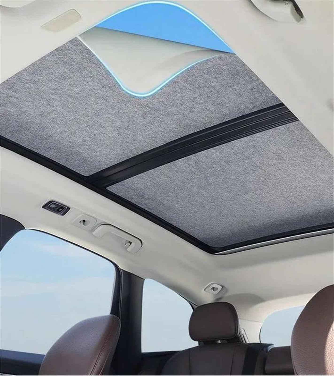 Parasol Techo Solar Coche Visera Aislante para Techo Solar De Coche para Mercedes para Benz GLB X247 2020~2026, Cortina Parasol De Adsorción Electrostática(Negro)