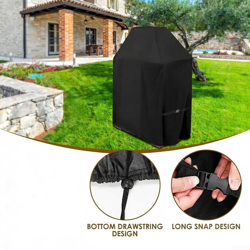 Copertura impermeabile per caminetto da esterno, protezione antincendio a legna, in tessuto Oxford, 91 x 61 x 145 cm, antivento, maniglia con coulisse per patio (210D)