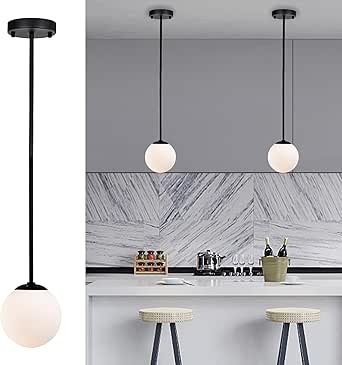 Alighting Black Globe Pendant Light Modern Matte Black Pendant Light ...