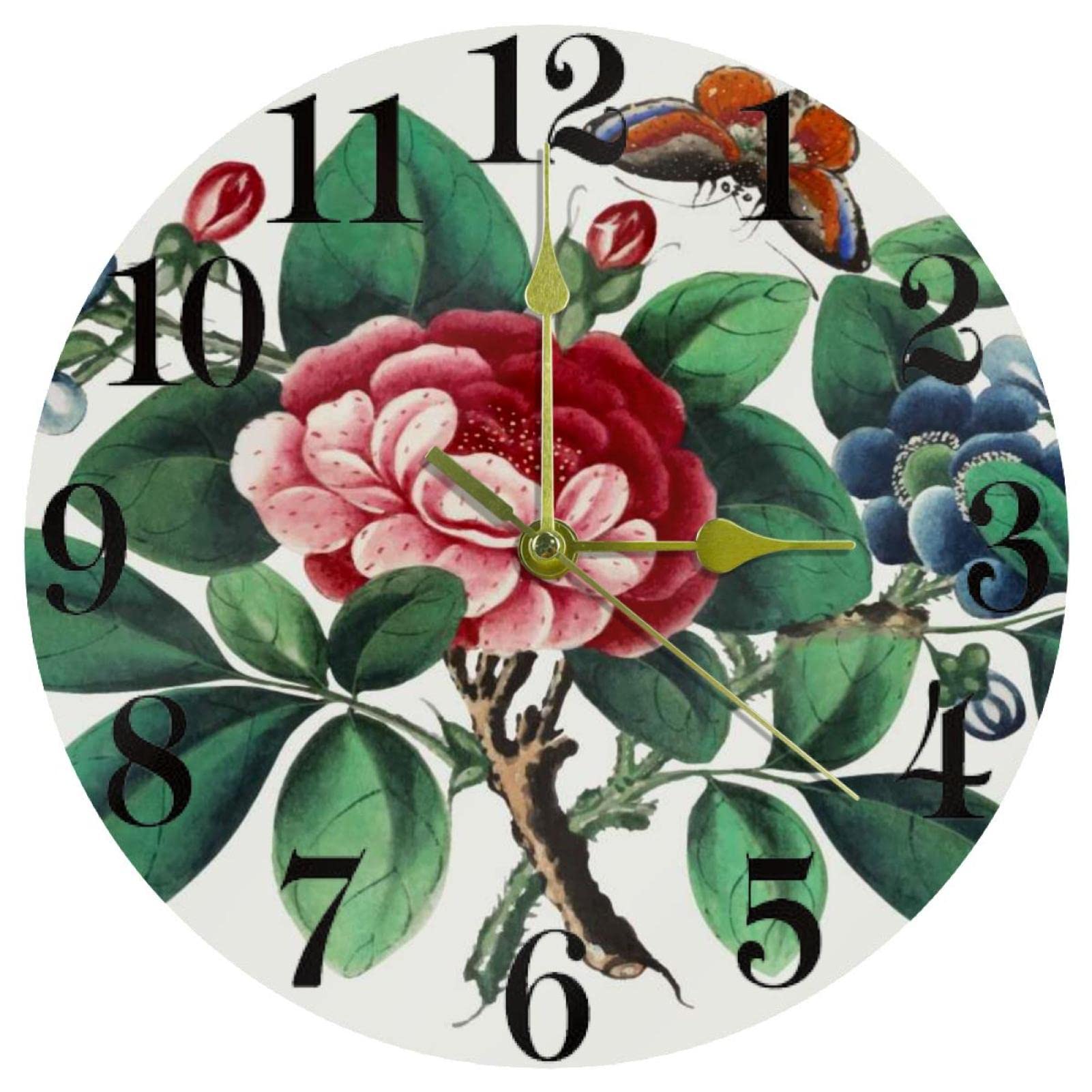 Horloge murale silencieuse à quartz 25 cm avec pile pour bureau