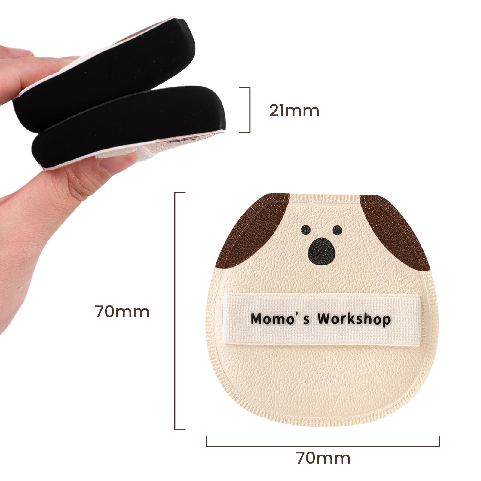 Momo's Workshop 2pcs Powder Puff, Makeup Sponge for Liquid Foundation Ultra Soft Face Powder Puff, Hypoallergenic - Image 2