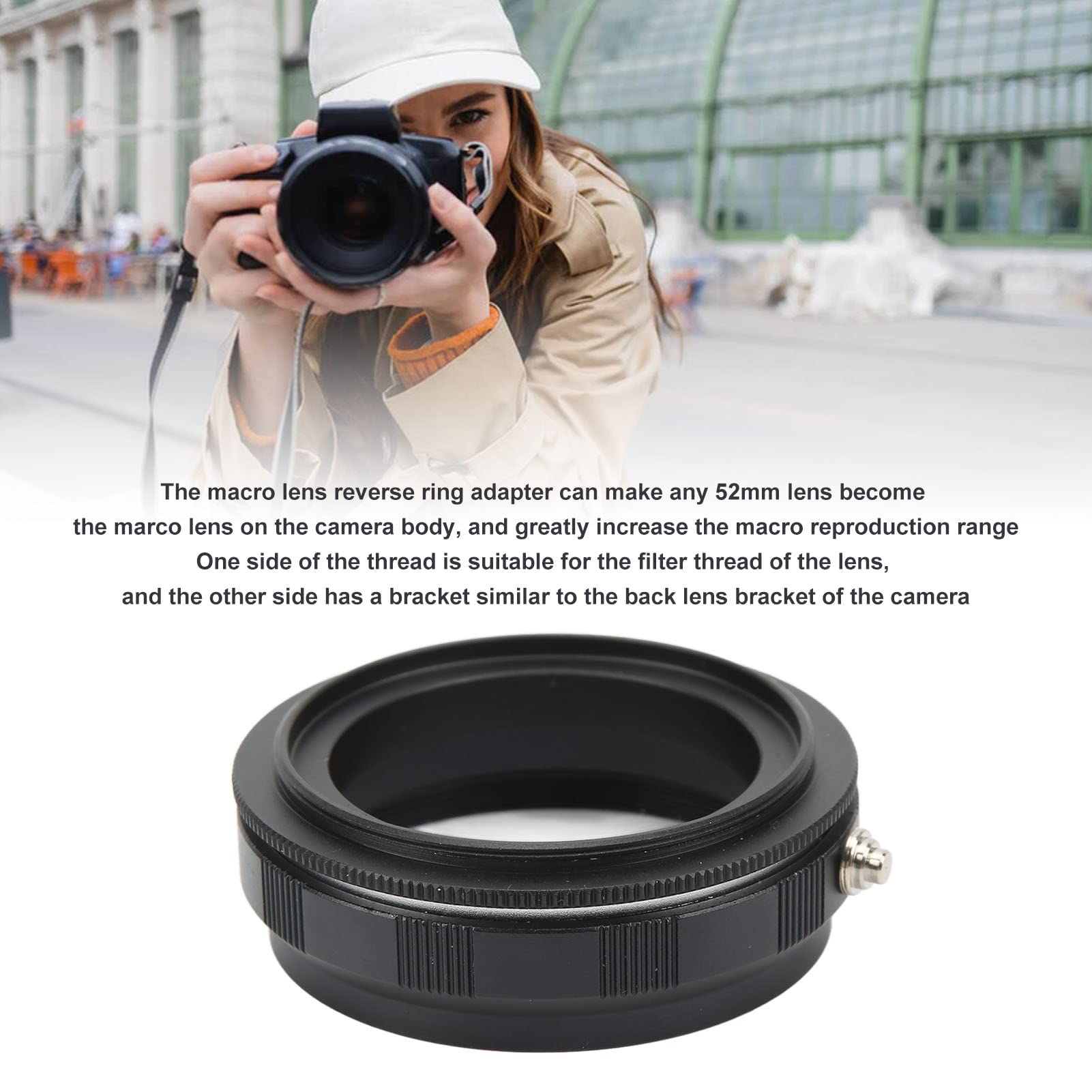 52mm Adapter Pierścienia Odwróconego Obiektywu Makro, Gwint 52mm Dwa Rozmiary Gwintu Adapter Odwrotnego Obiektywu do Aparatów F AI AF Mount