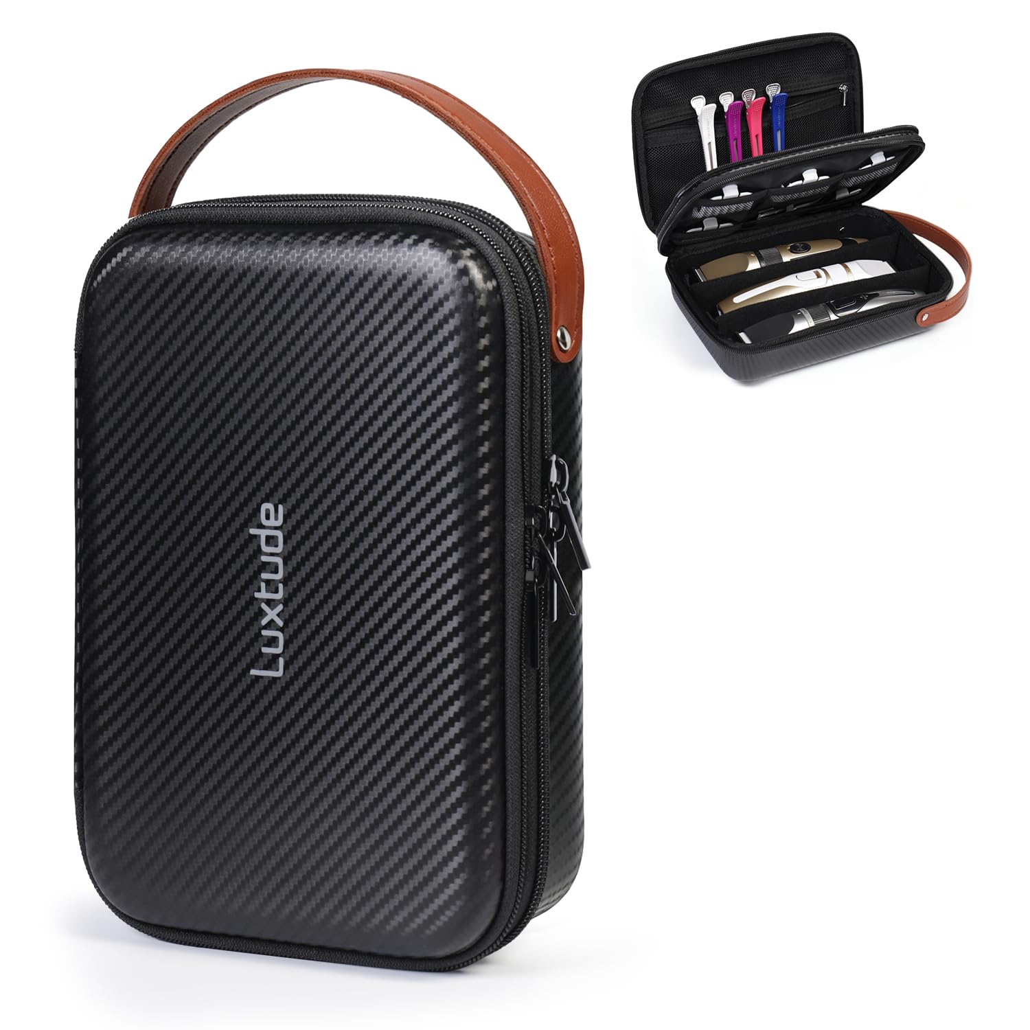 Luxtude Hair Clipper Case, Hard Barber Travel Cases for Trimmers, Guards