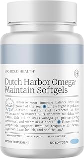 Big Bold Health Dutch Harbor Omega Maintain Softgels - Premium Alaskan Cod Liver Oil (120 Count) - Sustainably Sourced Omega-3 Supplement with EPA, DHA, DPA - Natural Vitamins A & D - MSC Certified