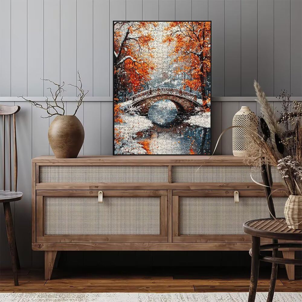Puzzle 4000 Pezzi, Ponte Di Legno Autunno 3D Puzzle per Adulti Impegnativo, Educa Puzzles Artistico, Divertente E Stimolante Puzzles Decorativo per La Famiglia, Regalo e Decorazione Pareti DX0YL6-721