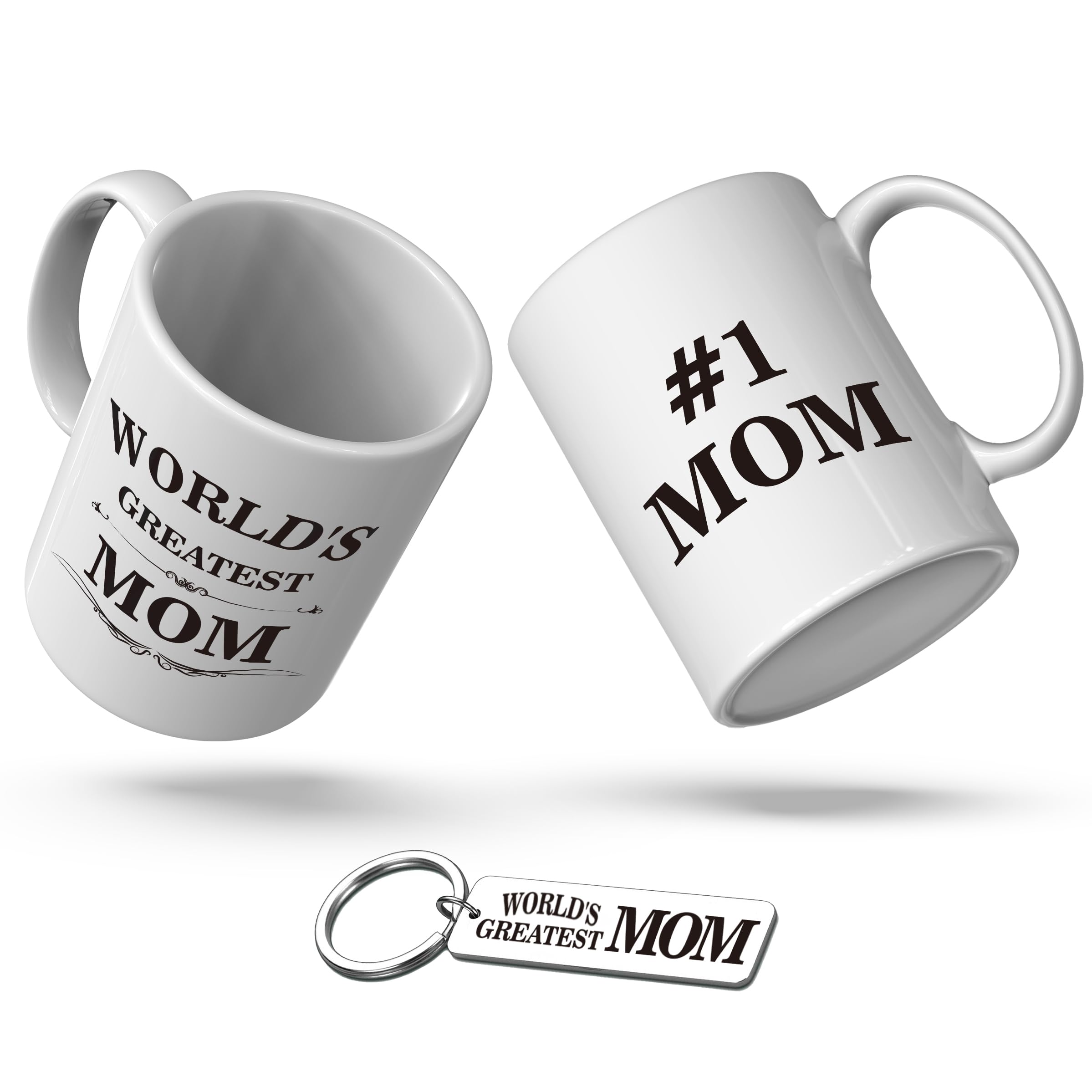 MagicaleastMagicaleast Mom Coffee Mug and Keychain, Fine Gifts for Mom, Mom Coffee Cup for Birthday, Mothers Day, Thanksgiving, Christmas, New Year from Daughter, Son, Child Pride