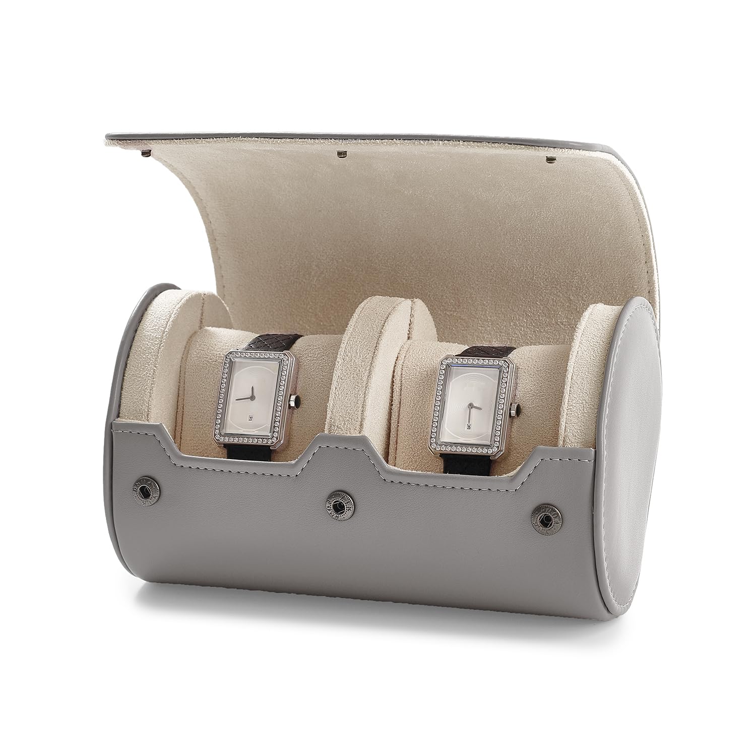 2 Slot Horloge Roll Travel Watch Opbergdoos met Afneembaar Anti-Slide