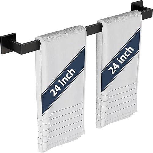 Toallero de baño de 24 pulgadas, toalleros de 24 pulgadas para montaje en pared de baño, organizador de toallas de mano de acero inoxidable 304,