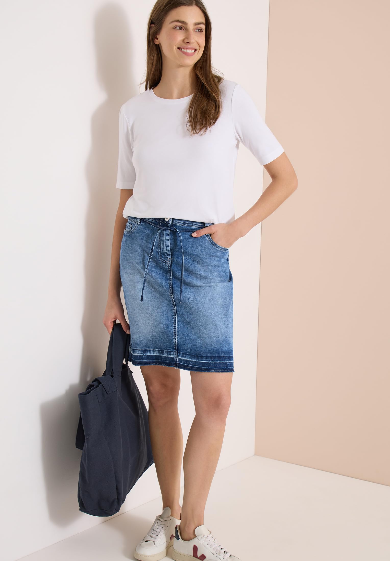 Cecil 3610267 Gonna in Jeans con Dettaglio Cintura Donna (Pacco da 1)