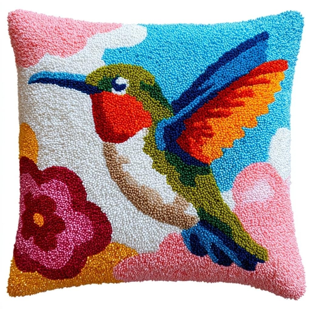 AxiangziK Latch Hook Kits 17x17in,Hummingbirds