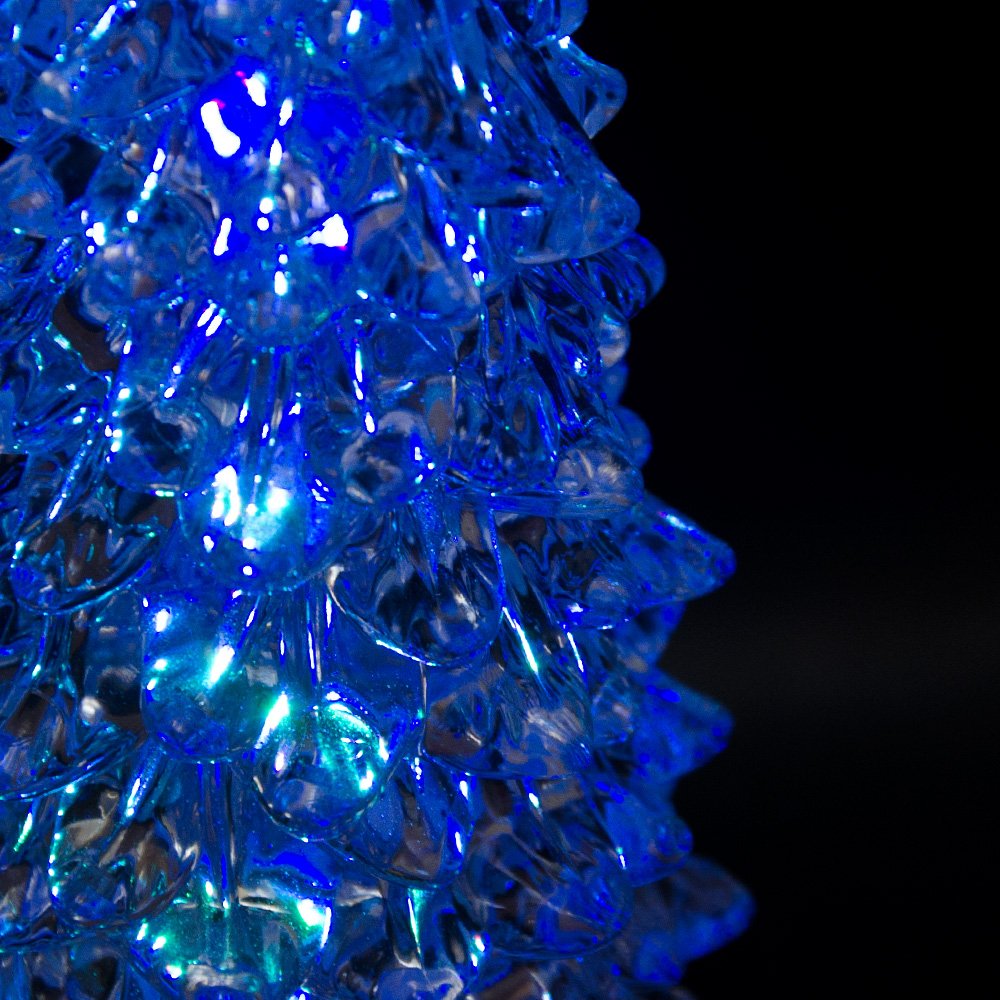Tronje 27cm Albero di Natale Piccolo con Luce LED - Alberi di Natale Cristallo Artificiali da Tavolo - Timer USB Illuminato Decorazione Natalizie