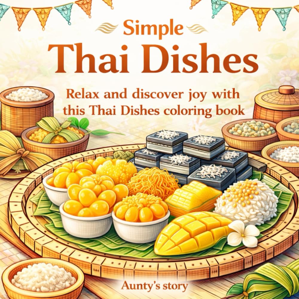 Simple Thai Dishes Coloring Book Relax and Discover Joy with This Thai Dishes Coloring Book: A Relaxing Thai Desserts Coloring Book Inspired by Traditional Thai Sweets