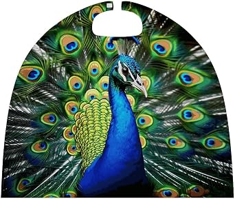 Renaissance Cape Halloween Costume for Men Women Blue Peacock Vintage Capelet for Cosplay Parties