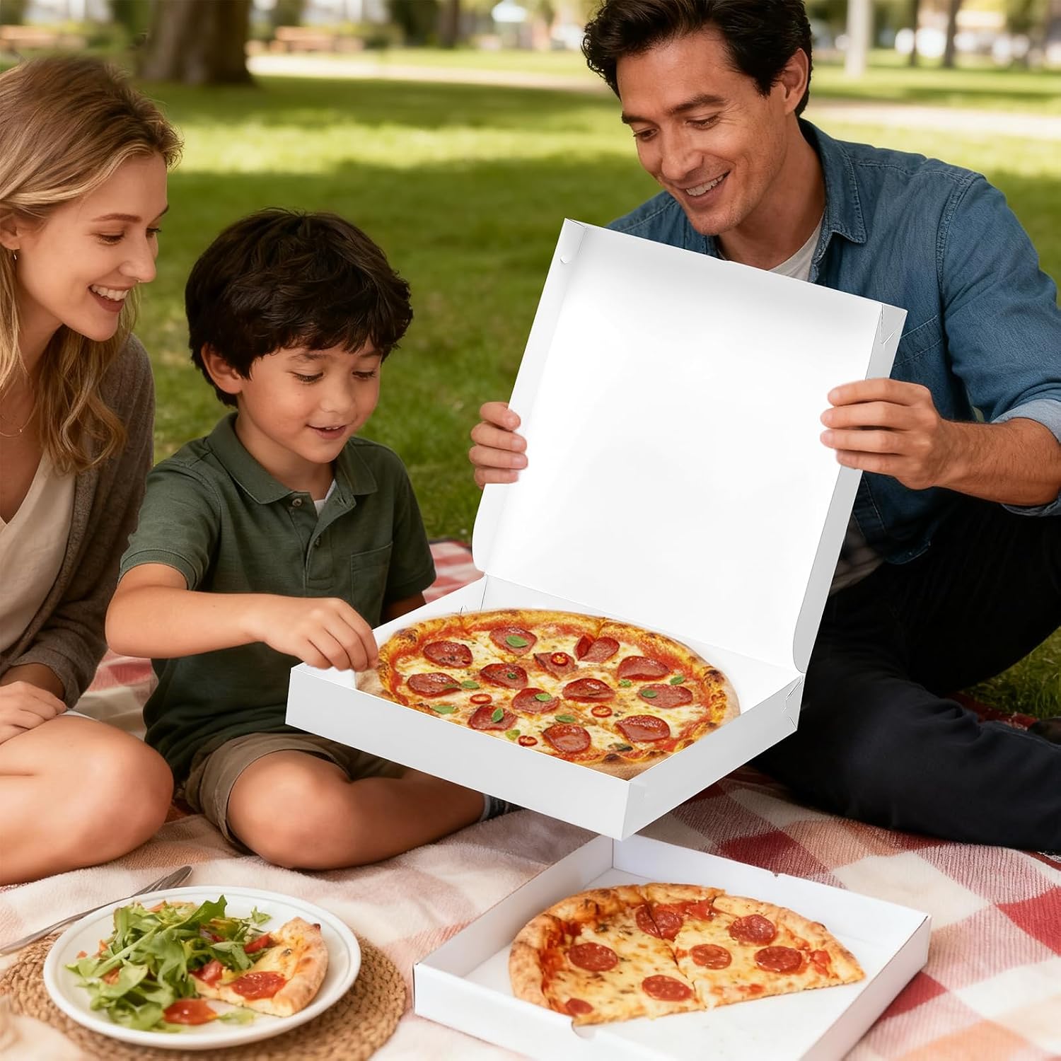 40 Pcs Pizza Boxes 12 x 12 x 2 Inch Cardboard Pizza Box Thin White Pizzas Cardboard Box Takeout Containers Packing Boxes Blank DIY Container Bulk Holder for for Homemade Cake, Food and Craft
