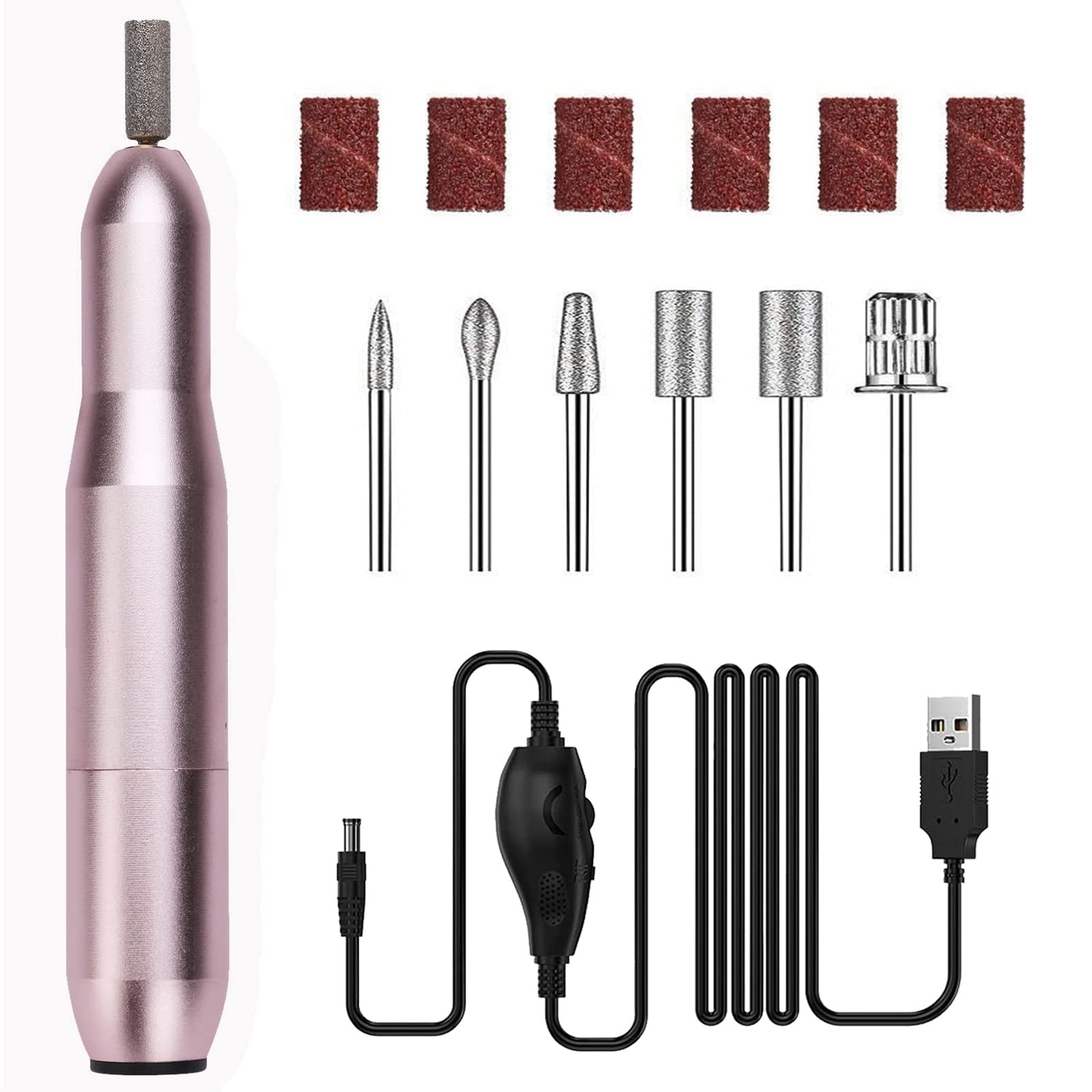 Portable Electric Nail Drill, Nail Drill Machine for Acrylic and Gel Nails,USB Manicure Pen Sander Polisher-image-43