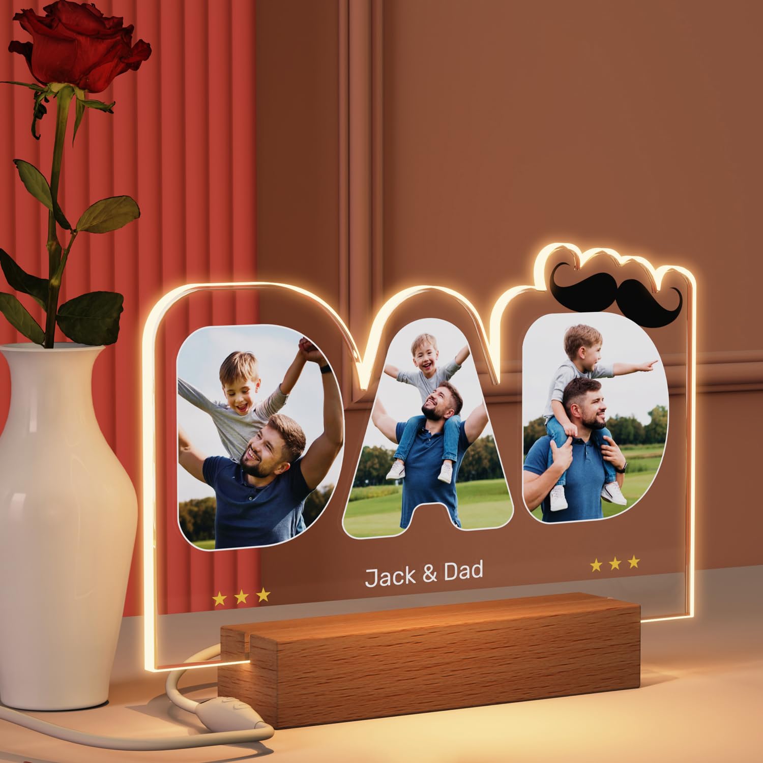 Personalised Father's Day Gifts for Dad - Gifts for Dad from Daughter Son, Custom Dad Photo Frame Personalised Father Presents for Daddy