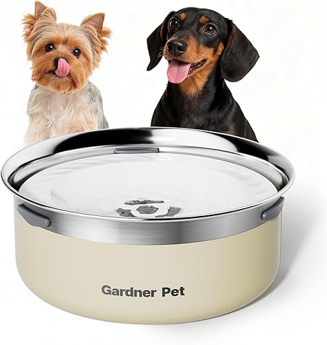 Gardner Pet Tazón de agua lenta para perros, 2L68oz a prueba de derrames, cuenco de agua para mascotas con disco flotante, dispensador de agua de