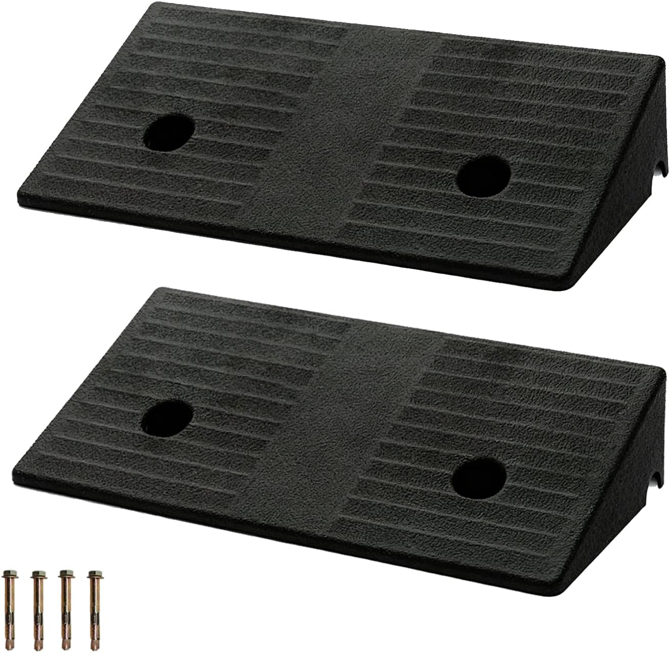 Rubber Curb Ramps for Driveway Curb Ramps for Sidewalks Door Ramps for Thresholds Heavy Duty 2 Pack 3.5 inch Rise Ramps for Wheelchairs Shed Ramp for Riding Mower 7000lbs Powersport Loading