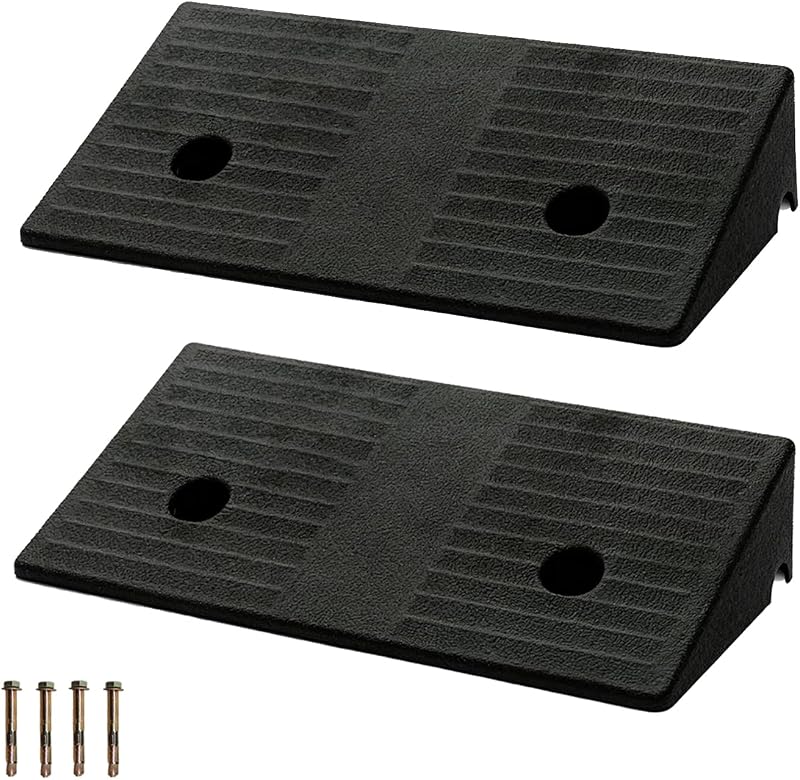 Curb Ramp for Sidewalks 3.0 inch Rise 2 Pack | Rubber Driveway Ramps for Low Cars Curb Ramps for Driveway,Shed,Wheelchair 7000lbs Powersport Loading