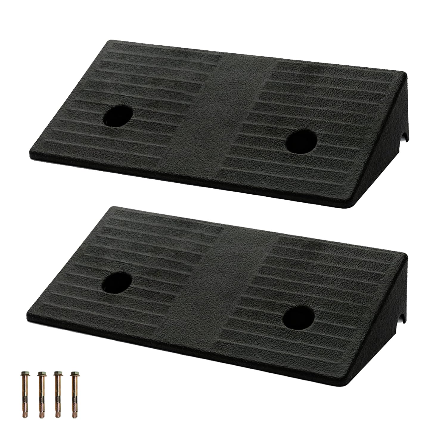Photo 1 of Curb Ramp 3 inch Rise Curb Ramps for Sidewalks Rubber 2 Pcs Driveway Ramps for Low Cars Curb Ramps for Driveway,Shed,Wheelchair 7000lbs Powersport Loading