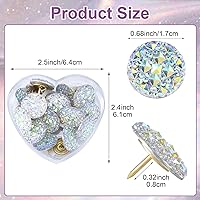 Vista 2 de PAGOW 20 pines de diamantes de imitación para tablón de anuncios de corcho, tachuelas de pulgares, tachuelas de diamante transparente para escuela